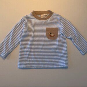 Luigi 2T Striped Blue and Tan Kids Shirt EUC! Duck